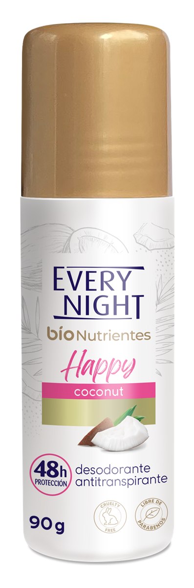 Desodorante Every Night Bio Nutrientes Happy Coconut 48h 90g