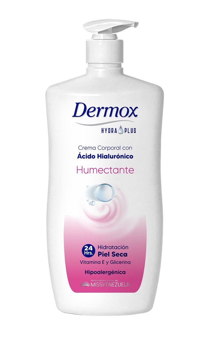 Dermox Hydra Plus Crema Corporal Humectante con ácido hialurónico y dosificador