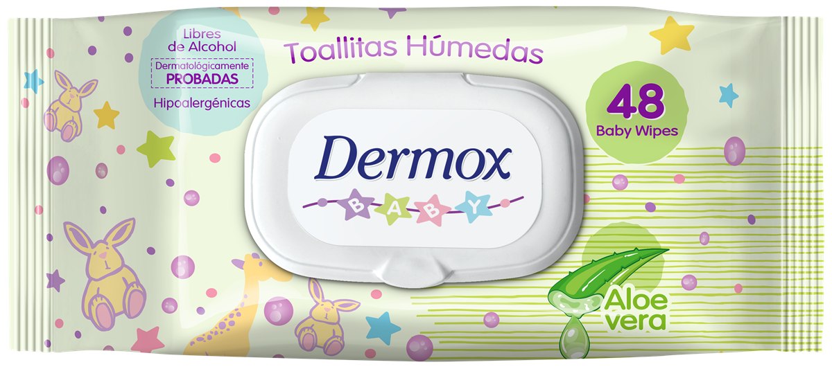 Dermox Baby Toallitas Húmedas Aloe Vera 48 unidades